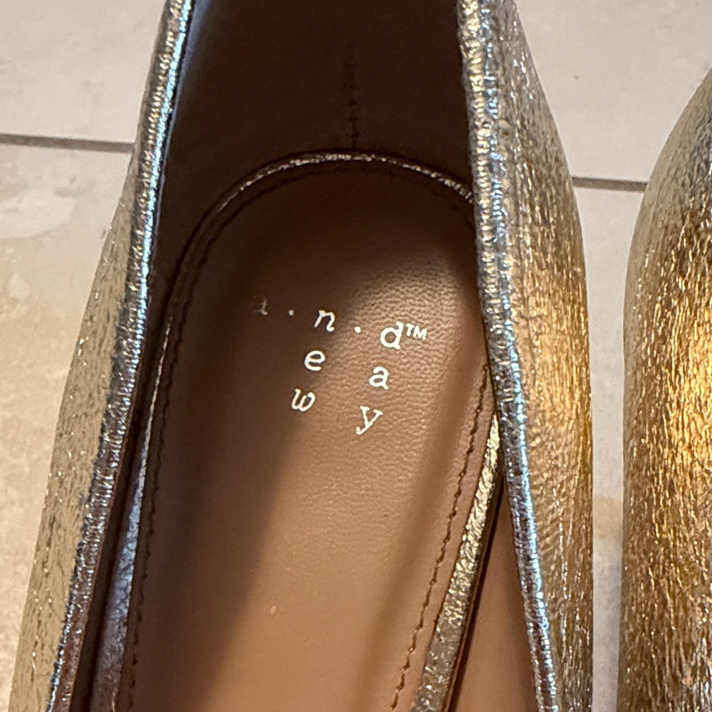 a new day Metallic Gold Pointed-Toe Pumps - Picture 2 of 7